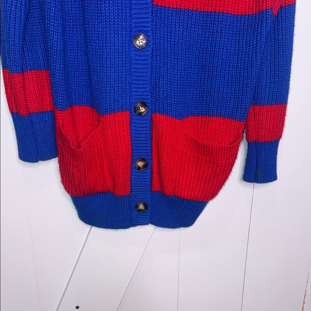 Blue and Red Striped Cardigan - Picture 2 of 6